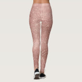 Glitter Silver Brush Glam Pink Rose Gold Sparkly Leggings (Achterkant)