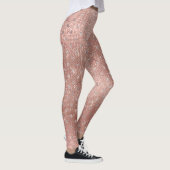 Glitter Silver Brush Stippen Roze Rose Gold Sparkl Leggings (Rechts)