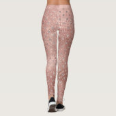 Glitter Silver Brush Stippen Roze Rose Gold Sparkl Leggings (Achterkant)