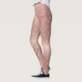 Glitter Silver Brush Stippen Roze Rose Gold Sparkl Leggings (Links)