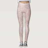 Glitter Silver Brush White roze Rose grill Sparkly Leggings (Voorkant)