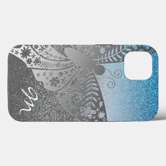 Glitter Silver Case-Mate iPhone Case (Achterkant (horizontaal))