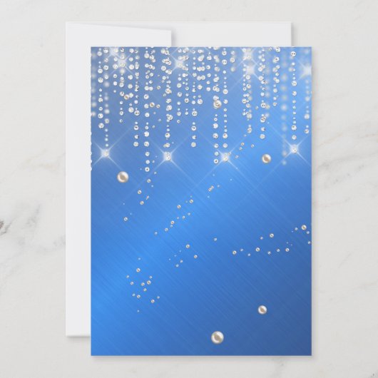 Glitter Silver confetti Quinceanera Uitnodiging (Achterkant)