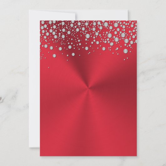 Glitter Silver confetti Quinceanera Uitnodiging (Achterkant)