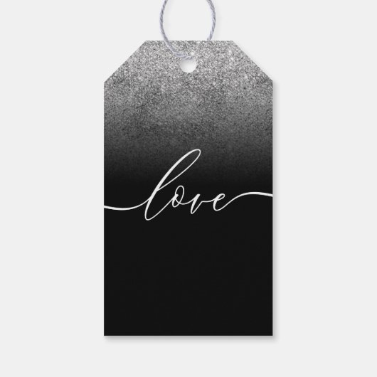 Glitter Silver Dank je Cadeaulabel (Achterkant)