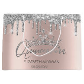 Glitter Silver Drift Roos Gold Tiara Quinceañera Groot Cadeauzakje (Voorkant)