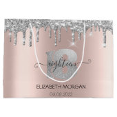 Glitter Silver Drips Roos Gold 18e verjaardag Groot Cadeauzakje (Achterkant)
