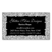 Glitter Silver Elegance Magnetisch Visitekaartje (Voorkant)