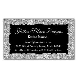 Glitter Silver Elegance Magnetisch Visitekaartje