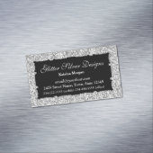 Glitter Silver Elegance Magnetisch Visitekaartje (Voorbeeld)
