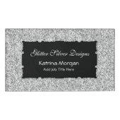 Glitter Silver Elegance Naam Tag (Voorkant)