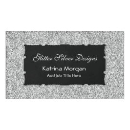 Glitter Silver Elegance Naam Tag