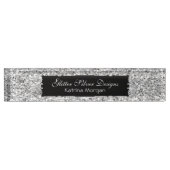 Glitter Silver Elegance Naambordje (Voorkant)