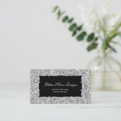 Glitter Silver Elegance Visitekaartjes (Staand voorkant)