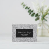 Glitter Silver Elegance Visitekaartjes (Staand voorkant)