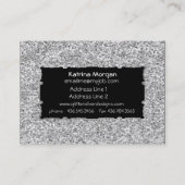 Glitter Silver Elegance Visitekaartjes (Achterkant)
