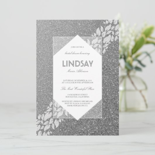 Glitter Silver Elegant  Fab Vrijgezellenfeest Kaart (Staand voorkant)