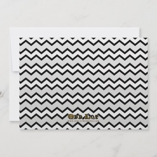 Glitter Silver en Black Chevron Baby shower Kaart (Achterkant)