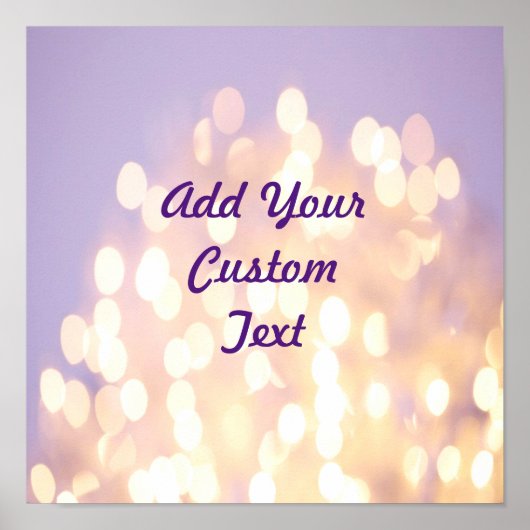 Glitter Silver en Gold Custom Message Poster (Voorkant)