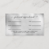 Glitter Silver Eyelash Extension Appointment Visitekaartje (Achterkant)