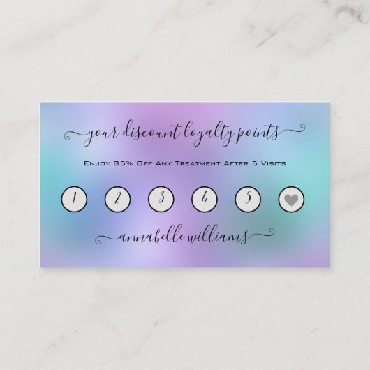 Glitter Silver Eyelash Extension Loyalty Visitekaartje (Achterkant)