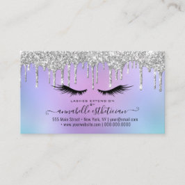 Glitter Silver Eyelash Extension Loyalty Visitekaartje