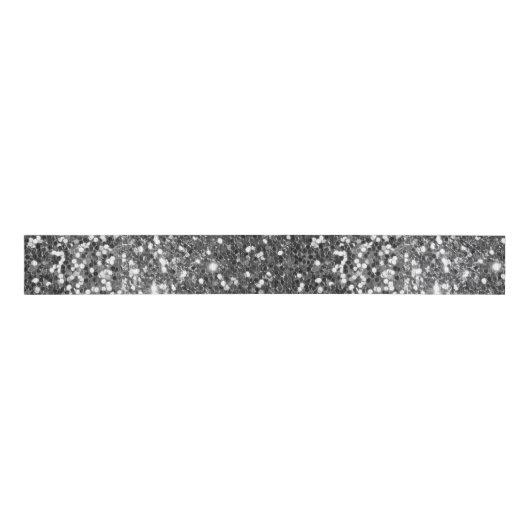 Glitter Silver Faux Sequin Grosgrain Lint (Voorkant)