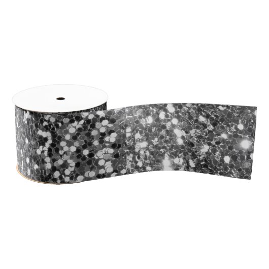 Glitter Silver Faux Sequin Grosgrain Lint (Spoel)