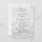 Glitter Silver Glass Bubbles Champagne Bridal 16 Kaart (Achterkant)