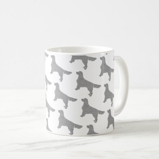 Glitter Silver Golden Retriever Pattern Koffiemok (Voorkant rechts)