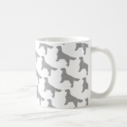Glitter Silver Golden Retriever Pattern Koffiemok (Rechts)