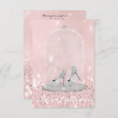 Glitter Silver Gray Pink Diamond Shoes Glitter Kaart (Voorkant / Achterkant)