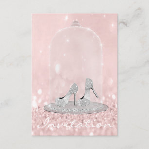 Glitter Silver Gray Pink Diamond Shoes Glitter Kaart