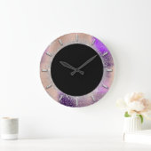 Glitter Silver Grey Black Roos Paars Violet Grote Klok (Huis)