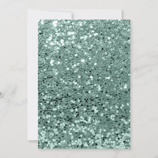 Glitter Silver Grey Stripes Mint Green Pastel Kaart (Achterkant)