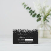 Glitter Silver Hoeveel Kisses-gamekaart Plaatskaartje (Staand voorkant)