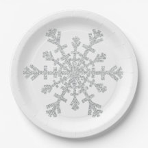 Glitter Silver-kerstsnowflake op wit