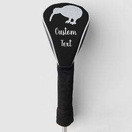 Glitter Silver NZ Kiwi op Black, aangepaste driver Golfheadcover