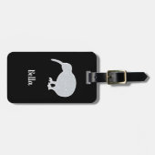 Glitter Silver NZ Kiwi, zwart-wit, aangepast Bagagelabel (Voorkant horizontaal)