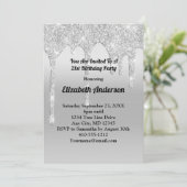 Glitter Silver - op maat gemaakte 21e verjaardag Kaart (Staand voorkant)