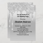 Glitter Silver - op maat gemaakte 21e verjaardag Kaart (Voorkant / Achterkant)