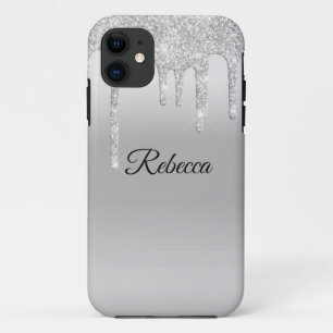 Glitter Silver op persoonlijke titel uitlijnen Case-Mate iPhone Case