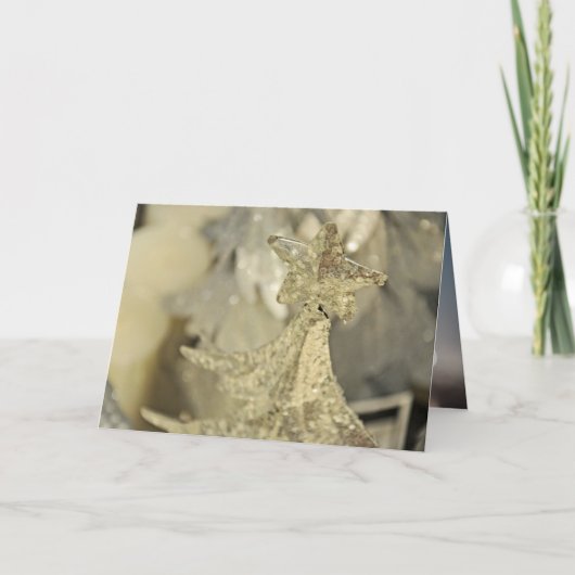 Glitter Silver ornament Kerstmis Feestdagen Kaart (Voorkant)