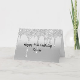 Glitter Silver - persoonlijke Birthday-kaart uitli Kaart