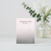 Glitter Silver Pink Ombre Jewelry Earring display Visitekaartje (Staand voorkant)
