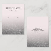 Glitter Silver Pink Ombre Jewelry Earring display Visitekaartje (Voorkant / Achterkant)