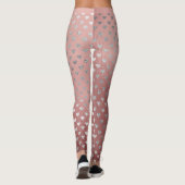 Glitter Silver Small Hearts Roze Roze Goud Glas Leggings (Achterkant)