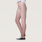 Glitter Silver Small Hearts Roze Roze Goud Glas Leggings (Links)