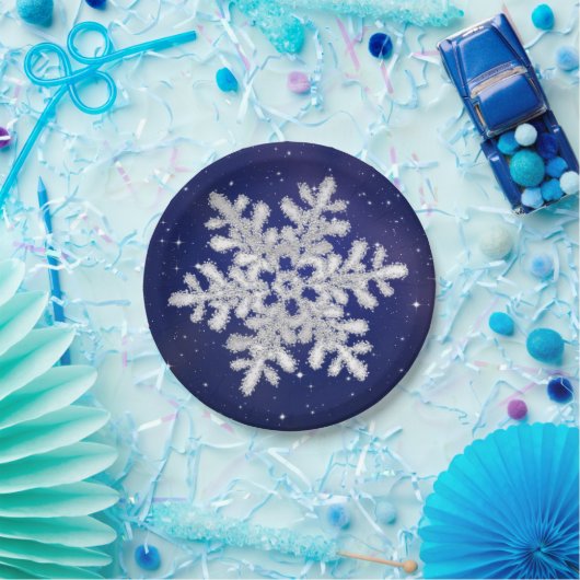 Glitter Silver Sneeuwvlok op Bord voor nachtelijk  (Feest)