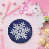 Glitter Silver Sneeuwvlok op Bord voor nachtelijk  (Feest)